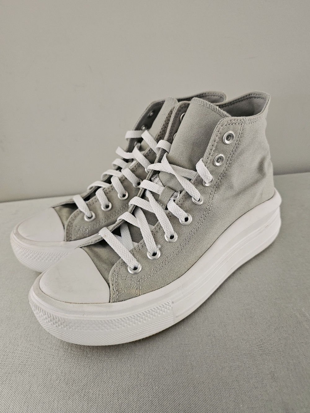 CONVERSE All Star Womens Gray High Top platform  Shoes, Sneakers